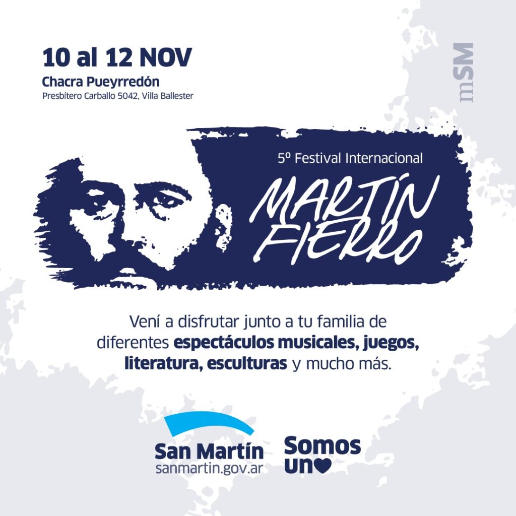 Se viene el 5° Festival Internacional Martín Fierro en San Martín