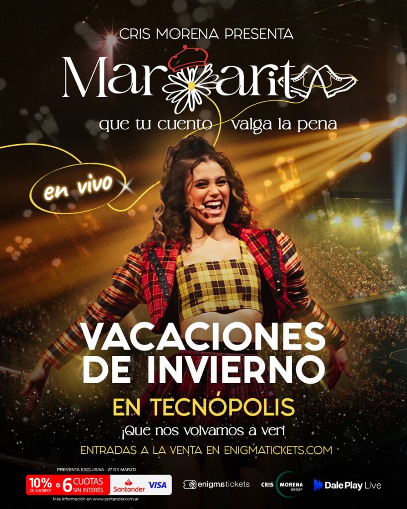 MARGARITA en vivo regresa a los escenarios en vacaciones de invierno