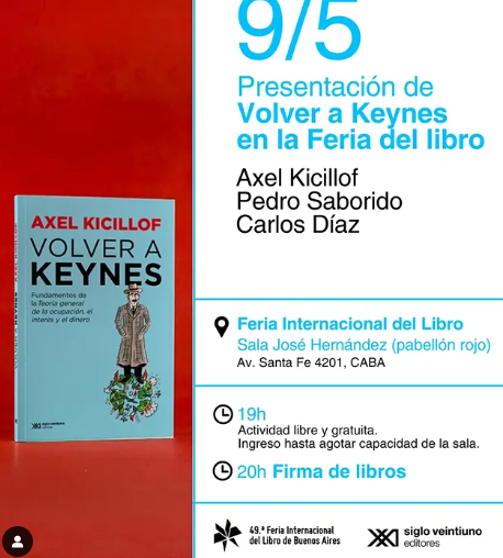 Axel Kicillof presenta su nuevo libro «Volver a Keynes» en la Feria del Libro 2025
