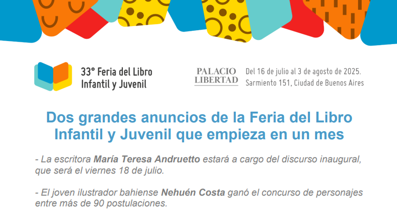 Dos grandes anuncios de la Feria del Libro infantil