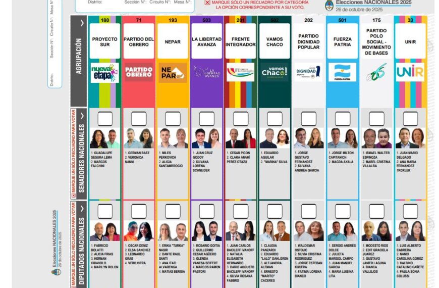 Chaco,10 listas para cubrir cuatro bancas de diputados…