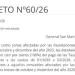 Municipalidad de General San Martín exonera del 100% las tasas municipales a damnificados por inundaciones